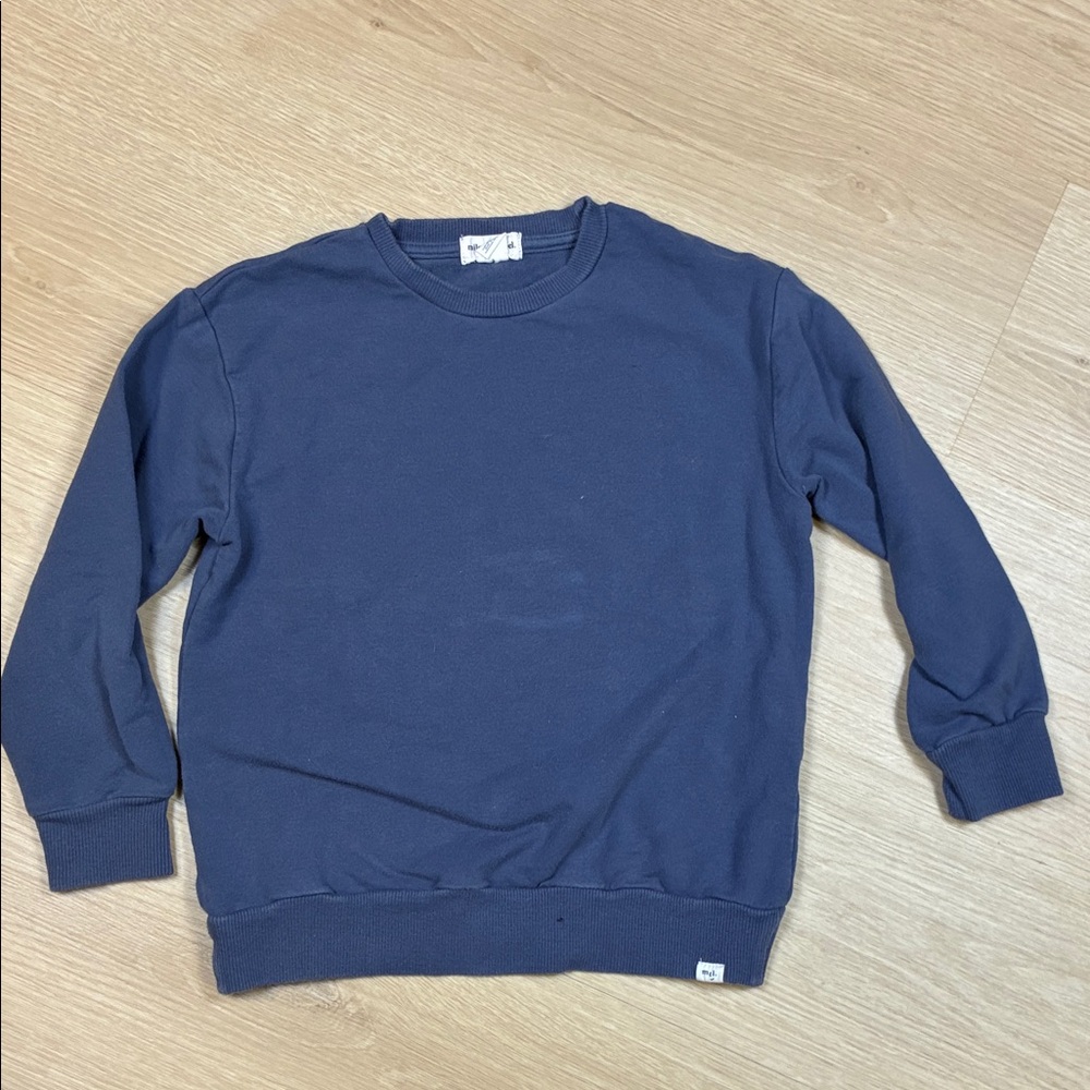 Miles the Label Crewneck Blue Pullover Sweatshirt 6Y